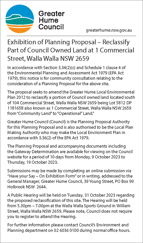 Exhibition of Planning Proposal - 1 Commercial Street.png