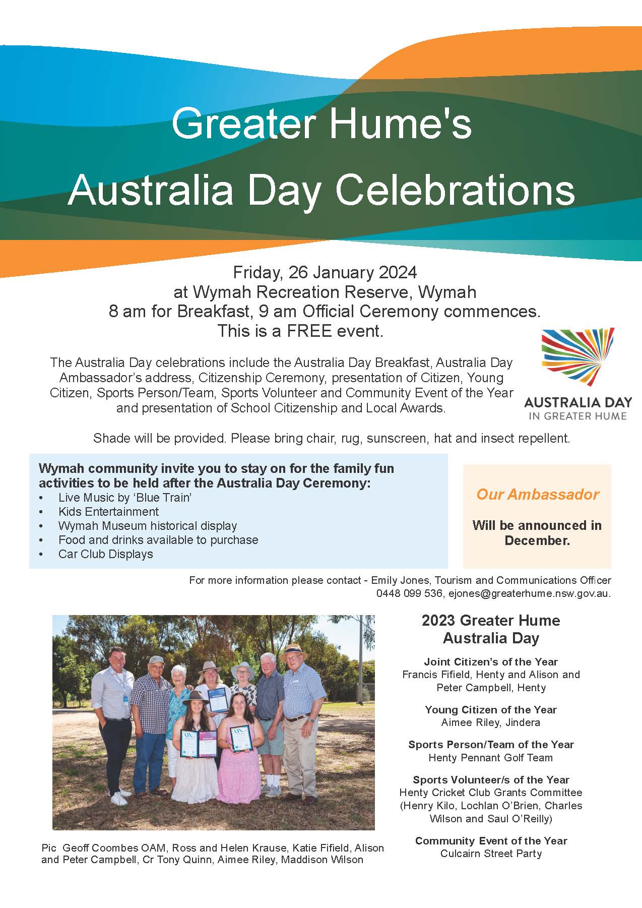 Greater Hume's Australia Day Celebrations Greater Hume Council